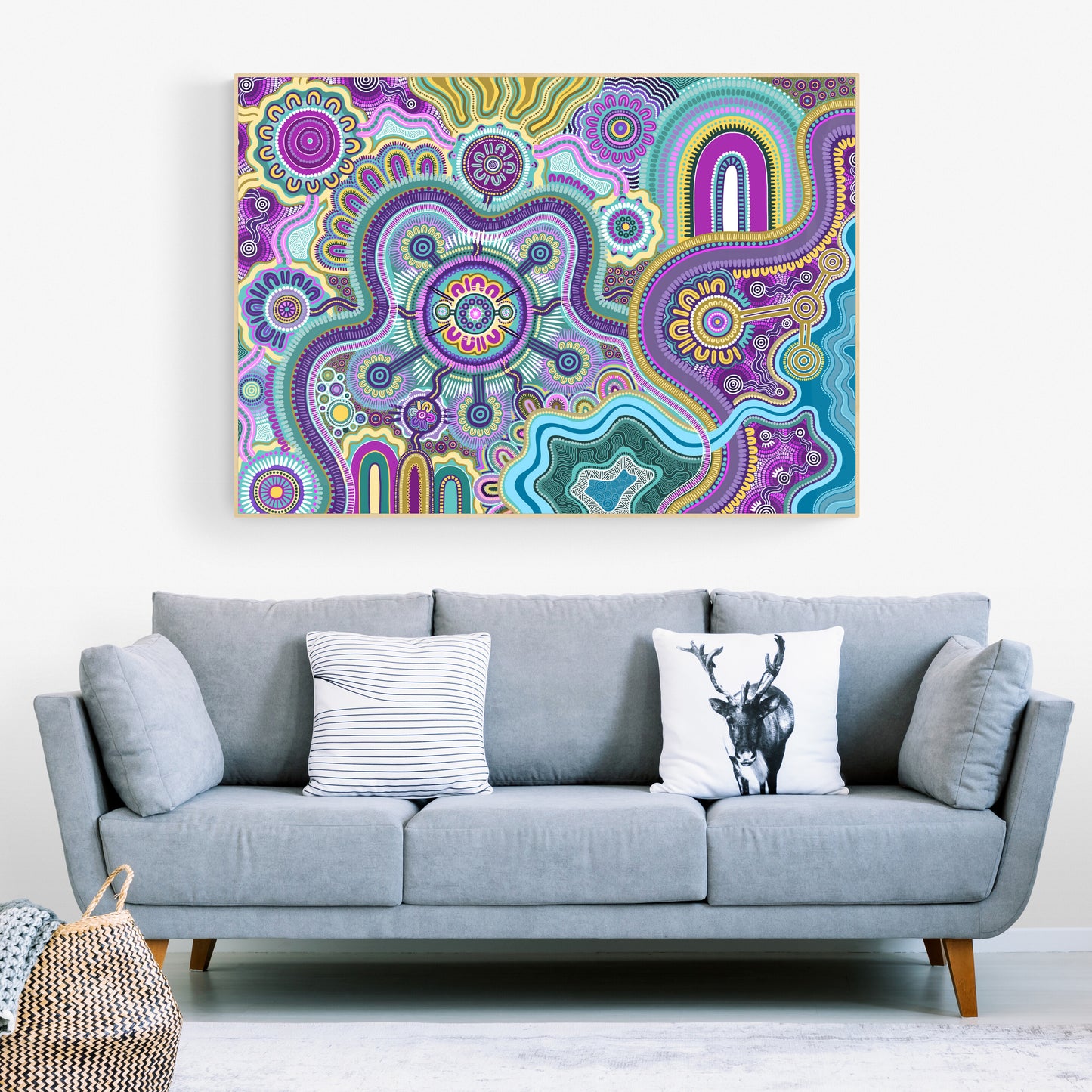 Indigico Aboriginal Art Canvas Print - Framed or Unframed - 'Guwaabal' artwork by Amy Allerton