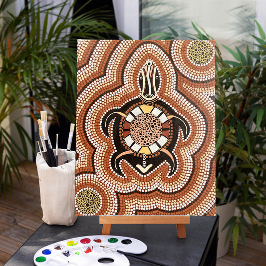 'Dreamtime Turtle' Original Canvas Artwork by Aboriginal Artist, Theresa Chatfield | Indigico Creative Studio
