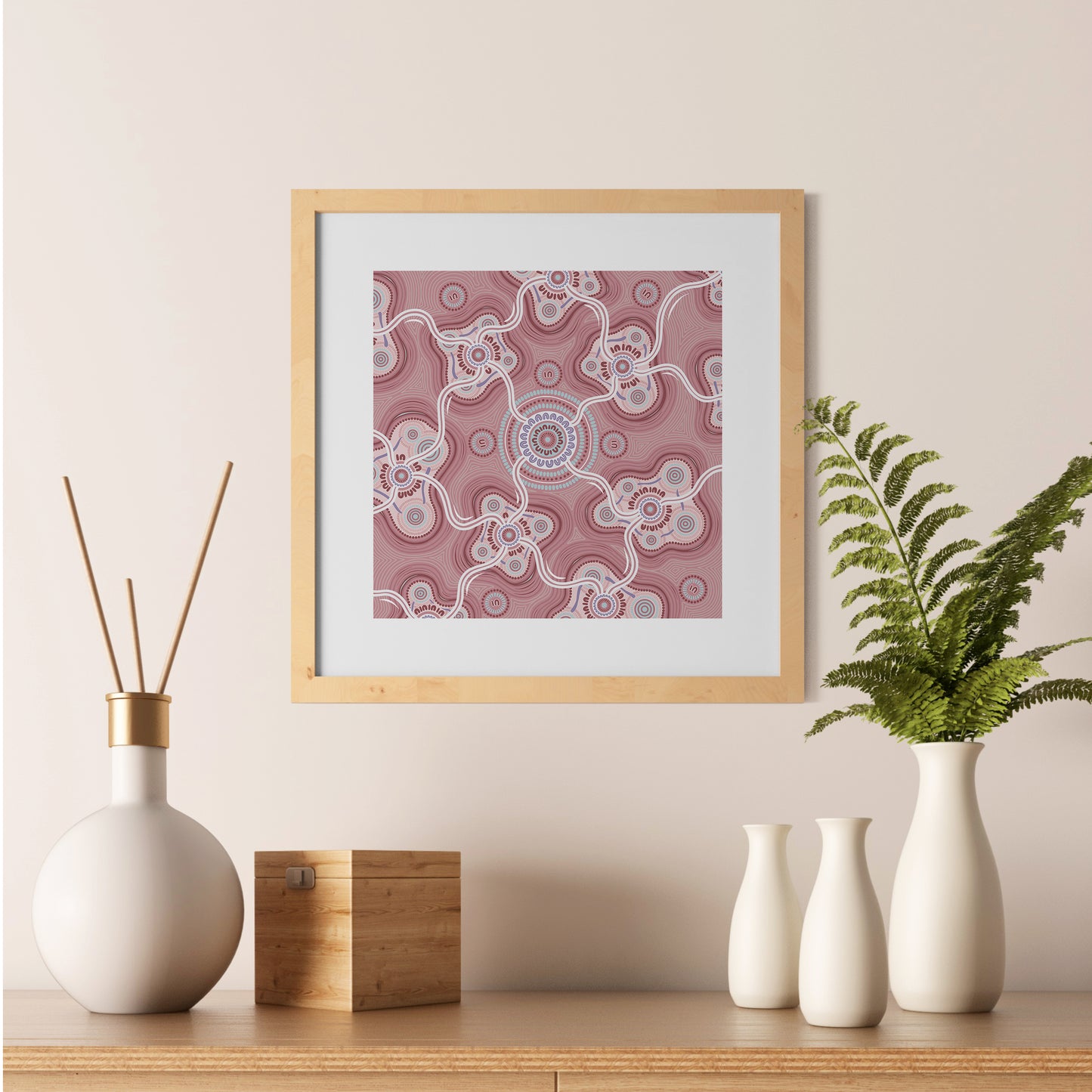 Indigico Aboriginal Fine Art Print - Framed or Unframed - 'Ripples of the Matriarchs' artwork by Amy Allerton