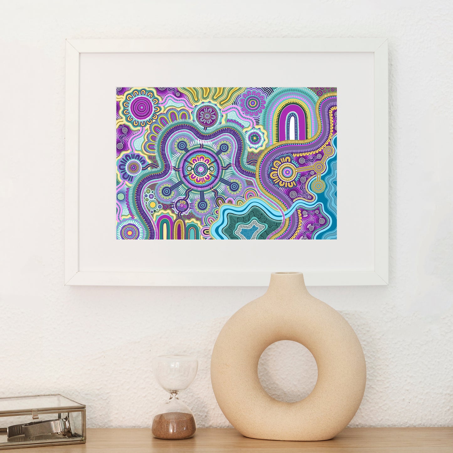 Indigico Aboriginal Fine Art Print - Framed or Unframed - 'Guwaabal' artwork by Amy Allerton