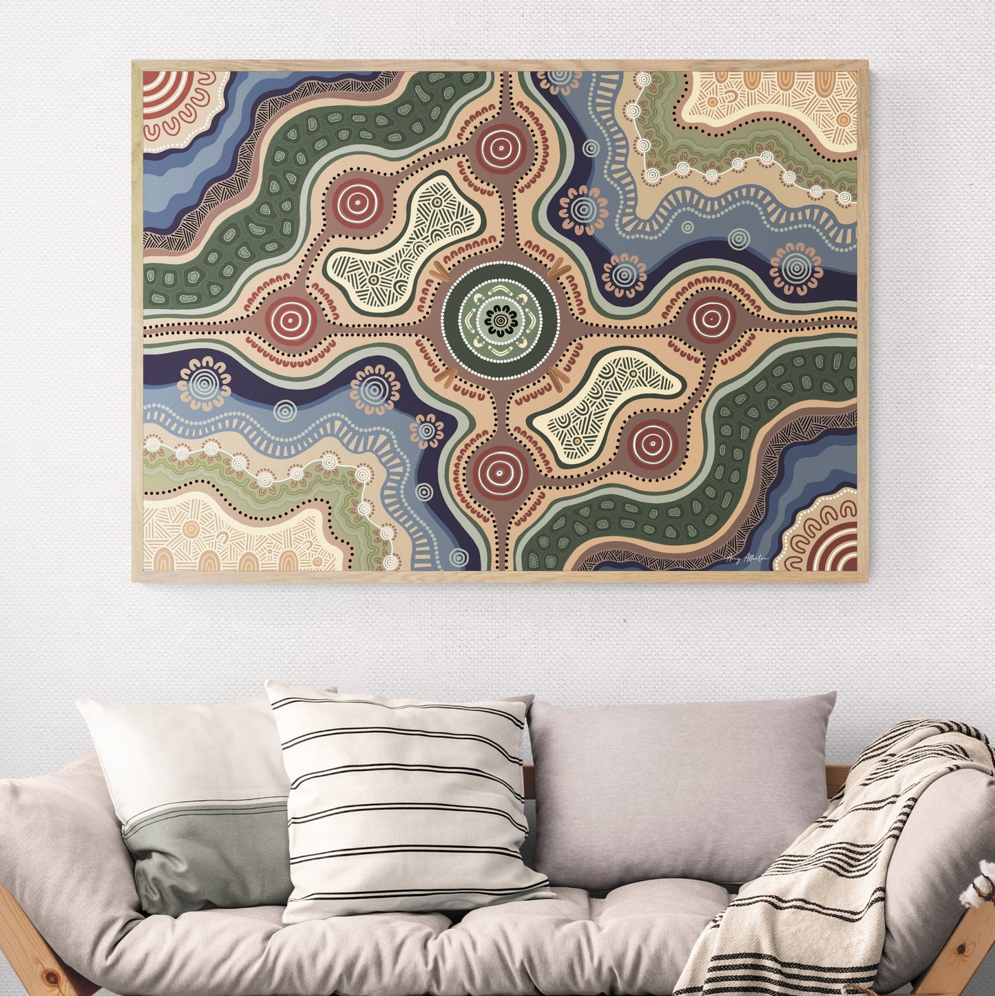 Indigico Aboriginal Canvas Print - Framed or Unframed - 'Foundations' artwork