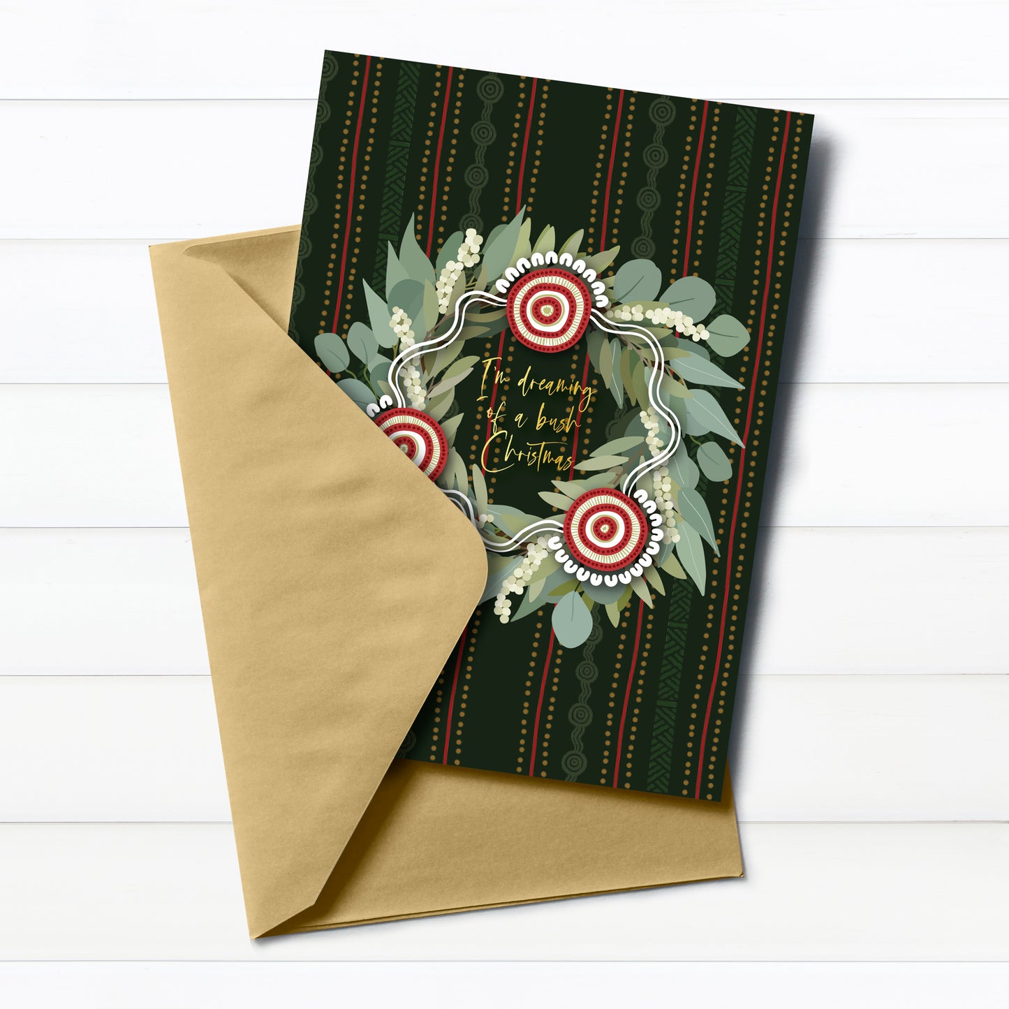 Indigico A6 Aboriginal Christmas Card with Envelope - 'Bush Christmas' design