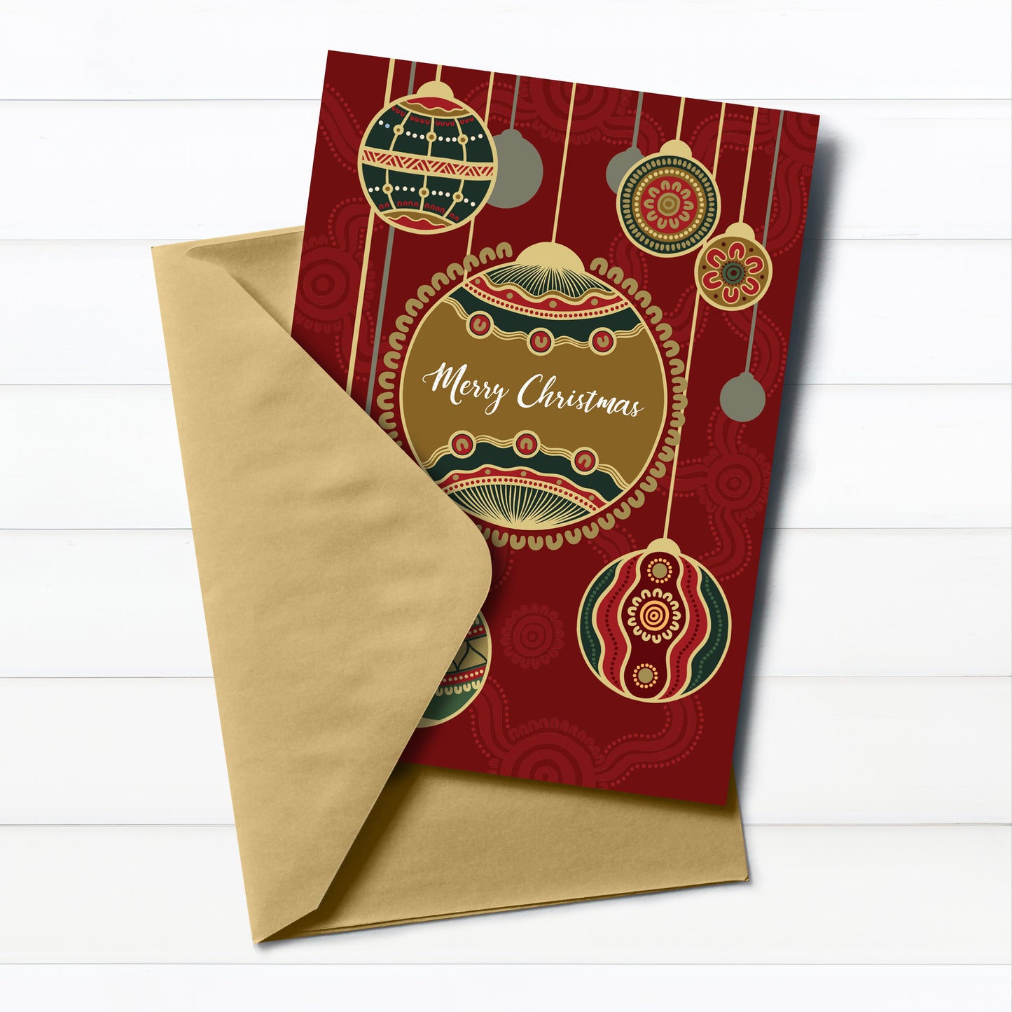 Indigico A6 Eco-friendly Aboriginal Christmas Card with Envelope - 'Spirit of Christmas' design by Amy Allerton