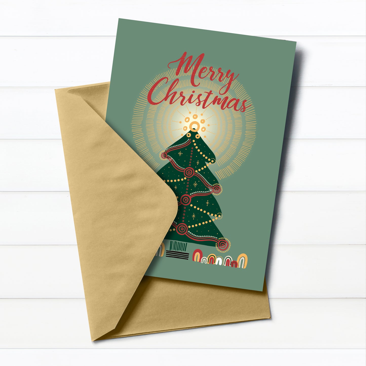 Indigico A6 Eco-friendly Aboriginal Christmas Card with Envelope - 'Unbreakable Connections' design by Amy Allerton