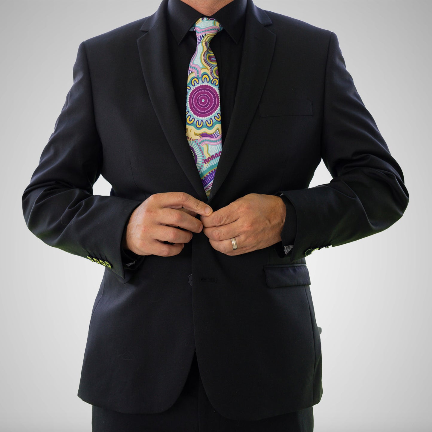 Indigico Aboriginal Art Mens Neck Tie *LIMITED EDITION* - 'Guwaabal' print
