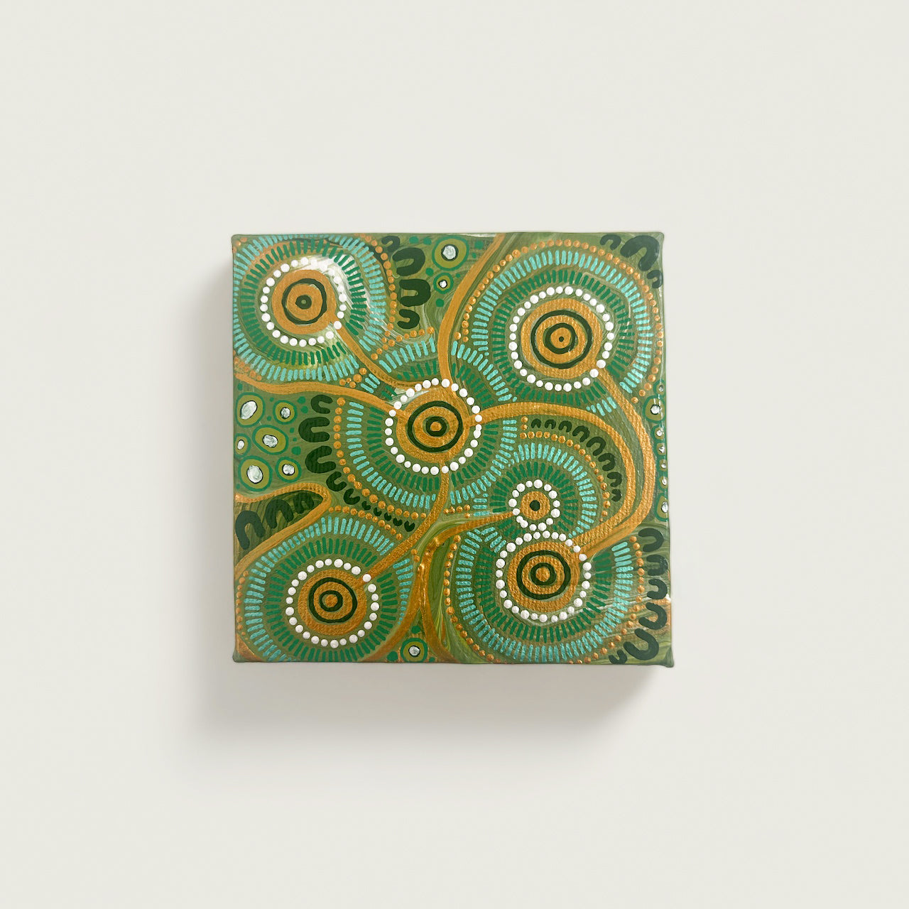 'Bush Dreaming' original canvas artwork by Aboriginal artist, Amy Allerton | Indigico Creative Studio