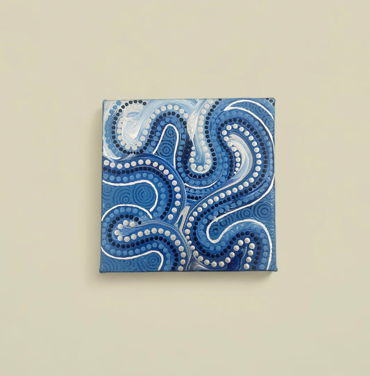 'Water Dreaming' original canvas artwork by Aboriginal artist, Amy Allerton | Indigico Creative Studio