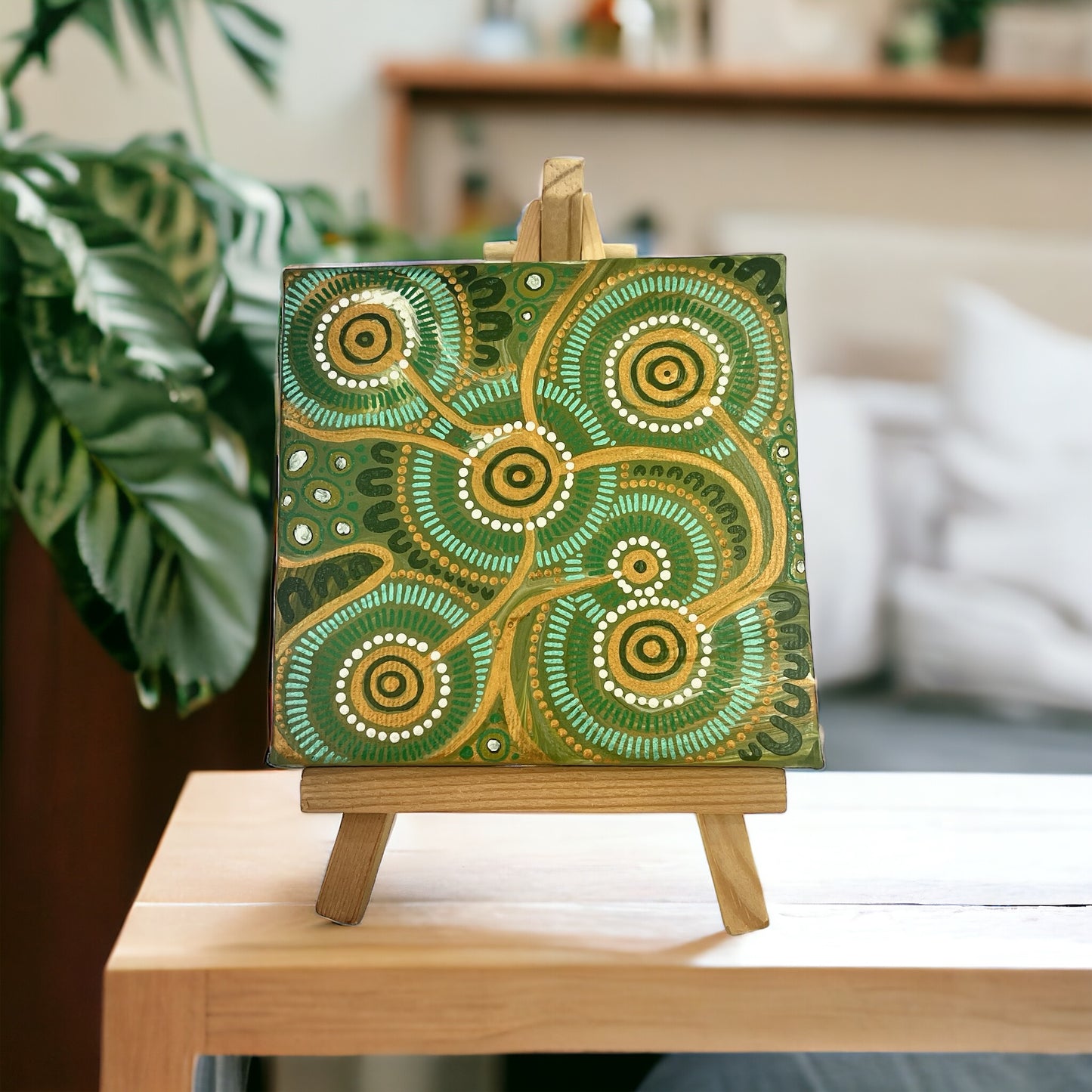 'Bush Dreaming' original canvas artwork by Aboriginal artist, Amy Allerton | Indigico Creative Studio