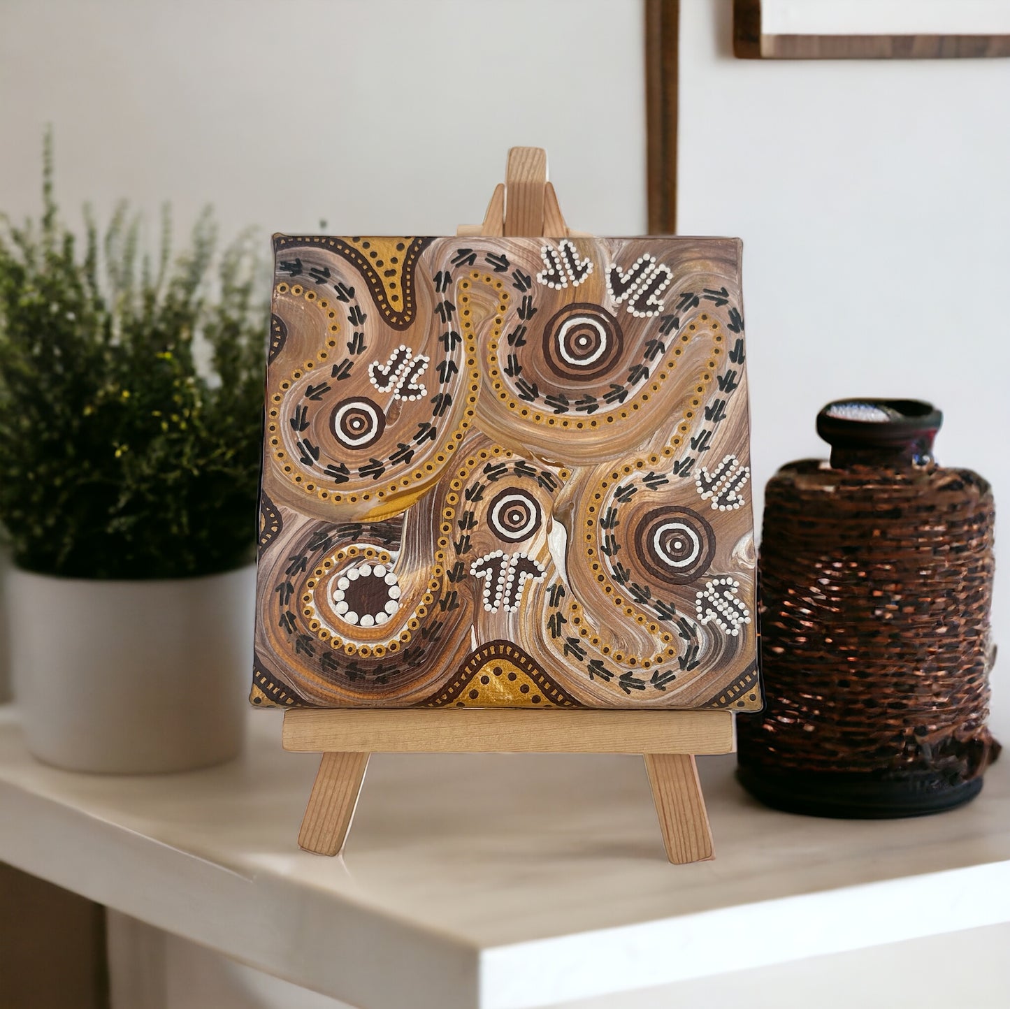 'Kangaroo Journey Through the Dreaming' original canvas artwork by Aboriginal artist, Amy Allerton | Indigico Creative Studio