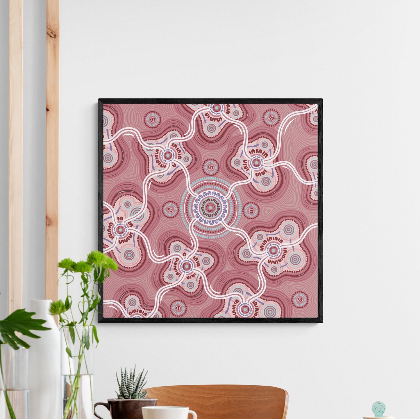 Indigico Aboriginal Art Canvas Print - Framed or Unframed - 'Ripples of the Matriarchs' artwork by Amy Allerton