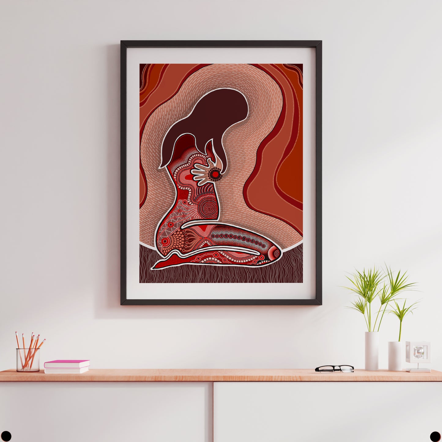 Indigico Aboriginal Fine Art Print - Framed or Unframed - 'Walanbaa Yinarr' artwork by Amy Allerton