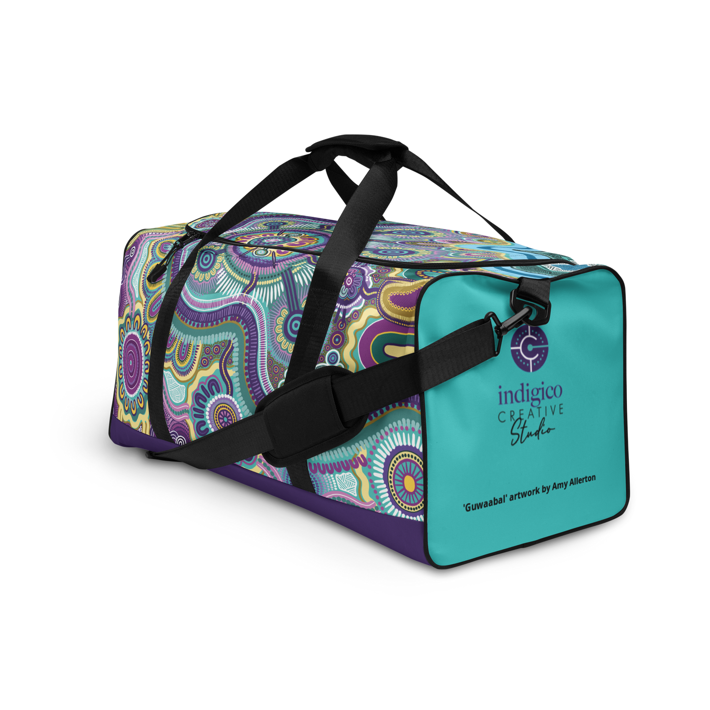 Indigico Aboriginal Art Duffle bag - 'Guwaabal' print