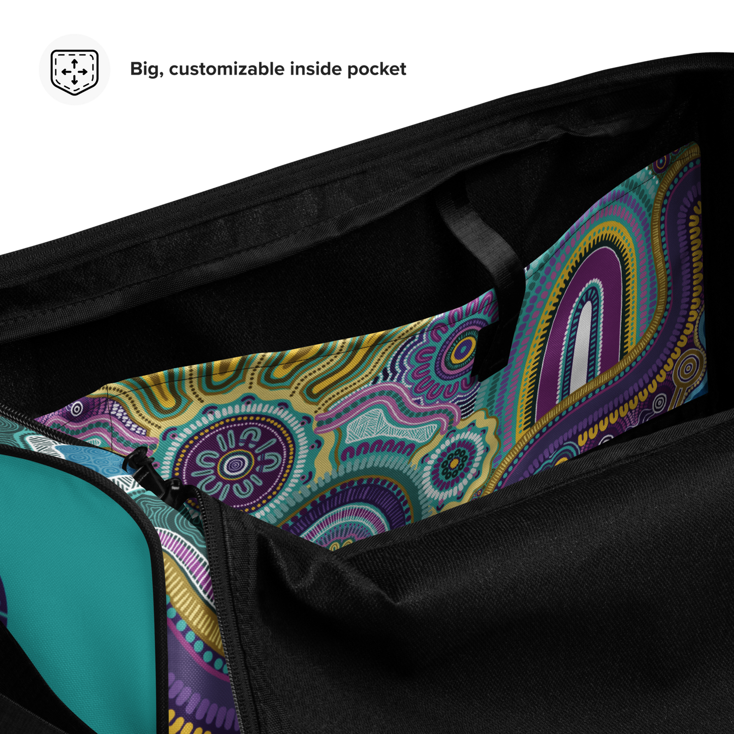 Indigico Aboriginal Art Duffle bag - 'Guwaabal' print