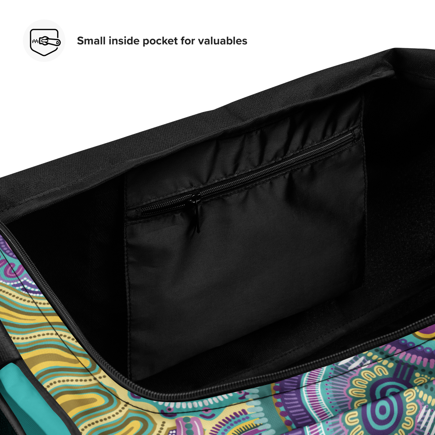 Indigico Aboriginal Art Duffle bag - 'Guwaabal' print