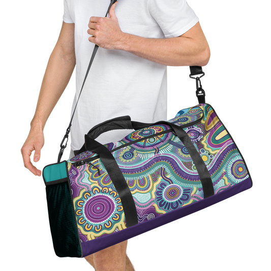 Indigico Aboriginal Art Duffle bag - 'Guwaabal' print