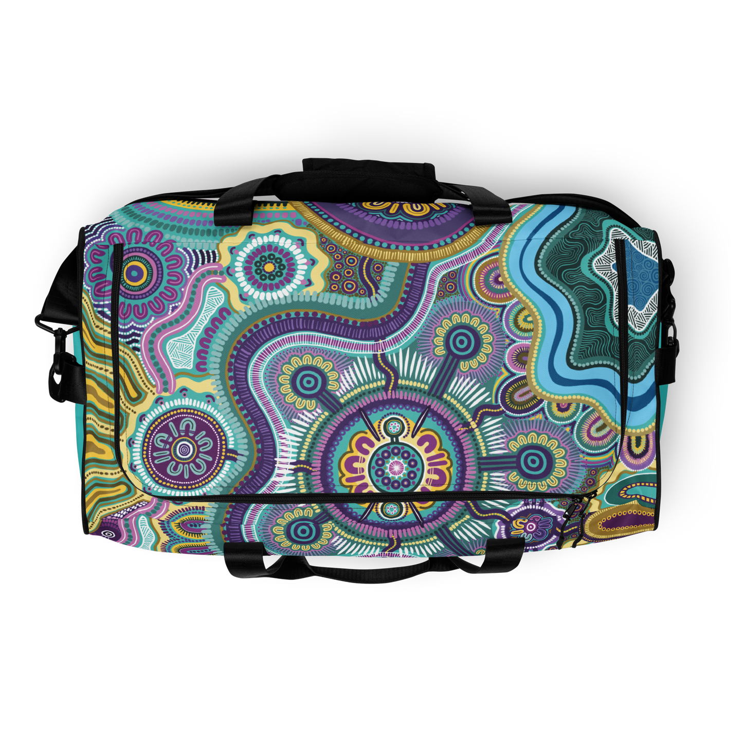 Indigico Aboriginal Art Duffle bag - 'Guwaabal' print