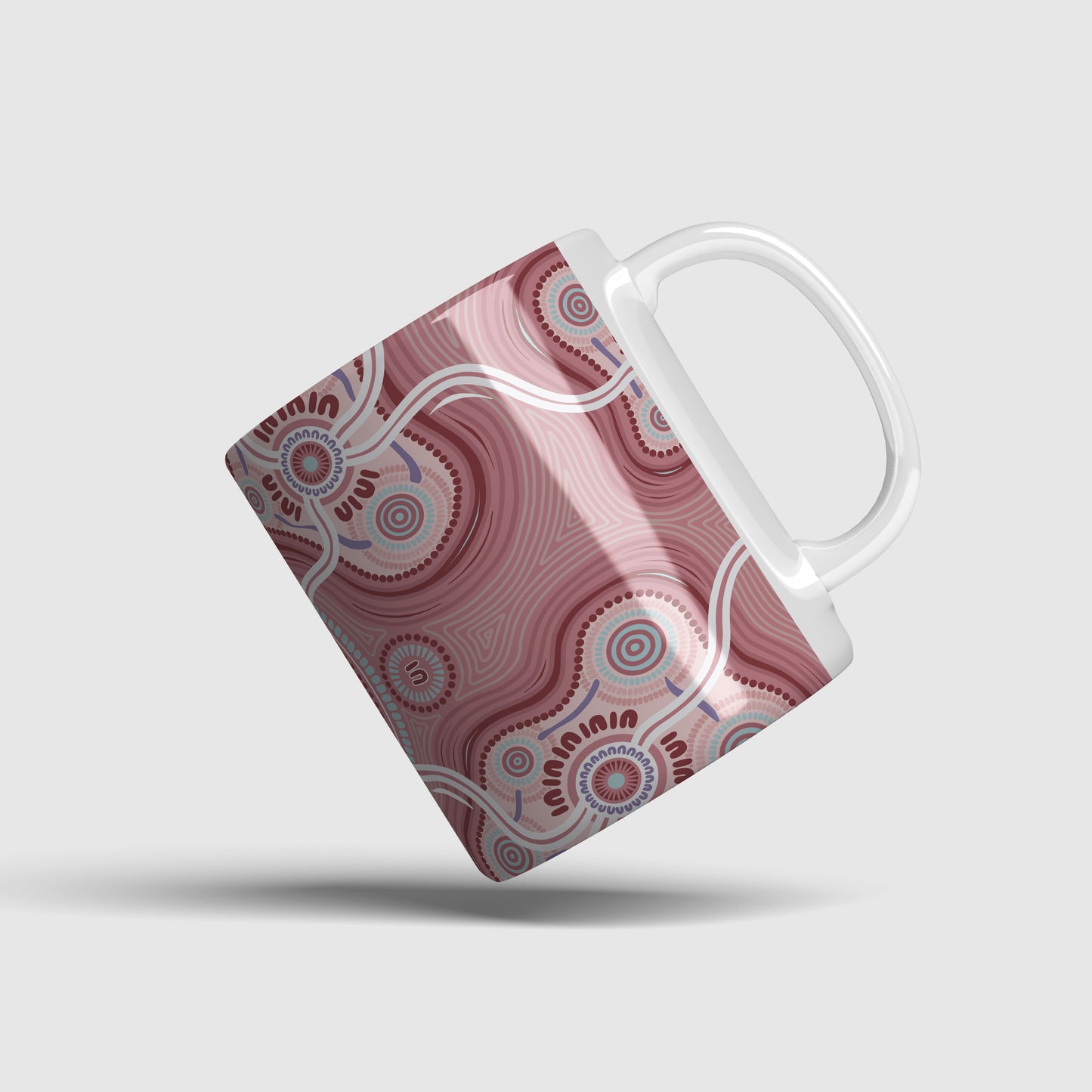 Indigico Aboriginal Art Ceramic Coffee Mug - 'Ripples of the Matriarchs' artwork by Amy Allerton