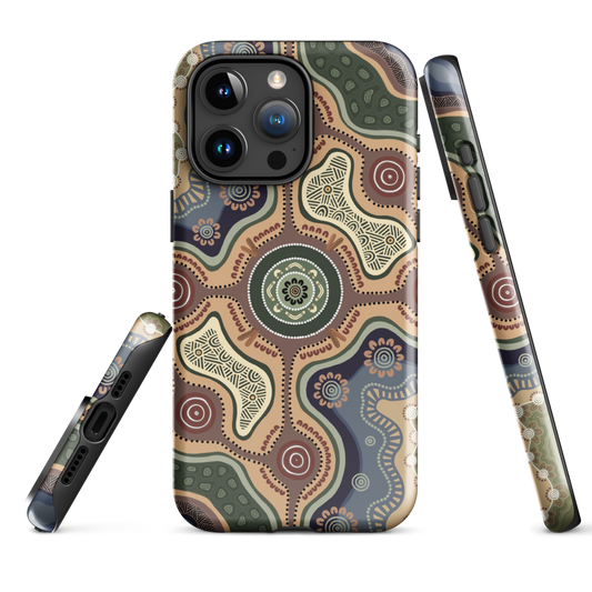 Indigico Aboriginal Art Magsafe Tough Case for iPhone® - 'Foundations' print
