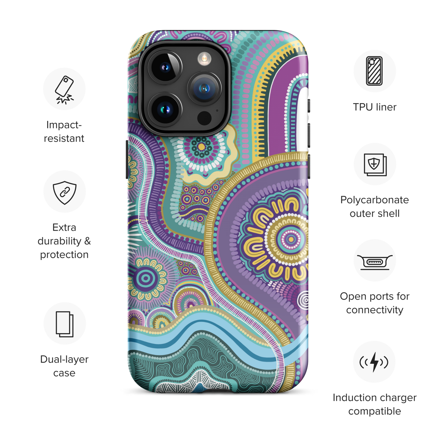 Indigico Aboriginal Art Magsafe Tough Case for iPhone® - 'Guwaabal' print