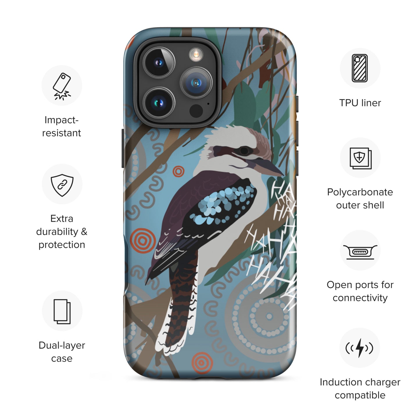 Indigico Aboriginal art Magsafe Tough Case for iPhone® - 'Merry Merry King of the Bush' print