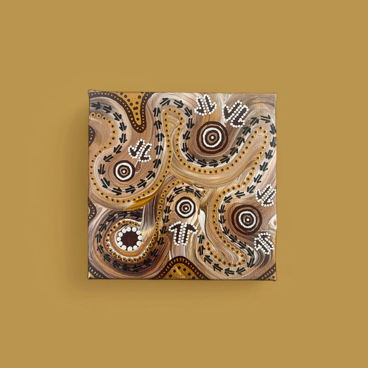 'Kangaroo Journey Through the Dreaming' original canvas artwork by Aboriginal artist, Amy Allerton | Indigico Creative Studio