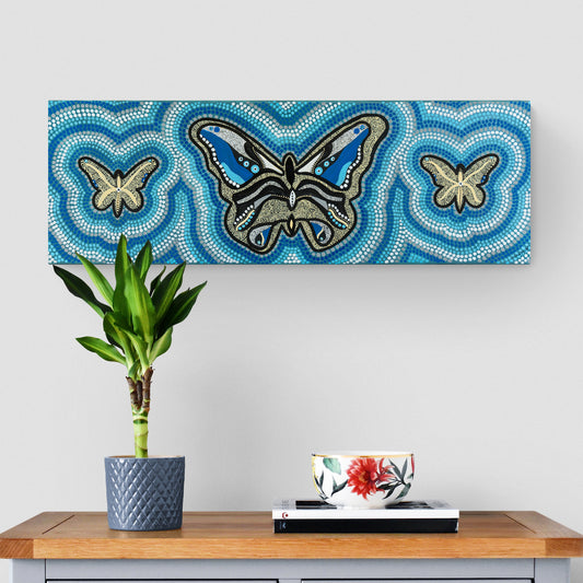 'Family of Butterflies' Original Canvas Artwork by Aboriginal Artist, Theresa Chatfield | Indigico Creative Studio